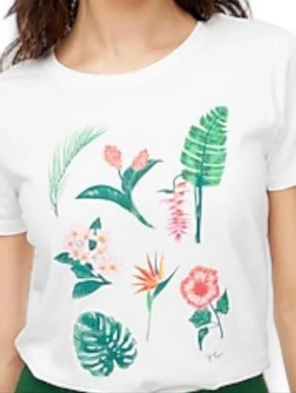 2/$20 J.Crew Collector Tee White Floral Tropical Print Women’s Short Sleeve XL